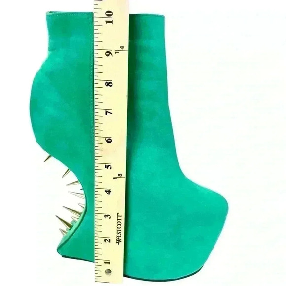 🔥Redkiss Heelless Green Studded Wedge  Ankle Boots 6.5, Punkcore, Pastel Goth - Picture 14 of 16